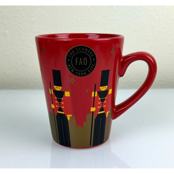 FAO Schwarz New York City Red Christmas Nutcracker Soldier Ceramic Coffee Mug - Picture 2 of 15